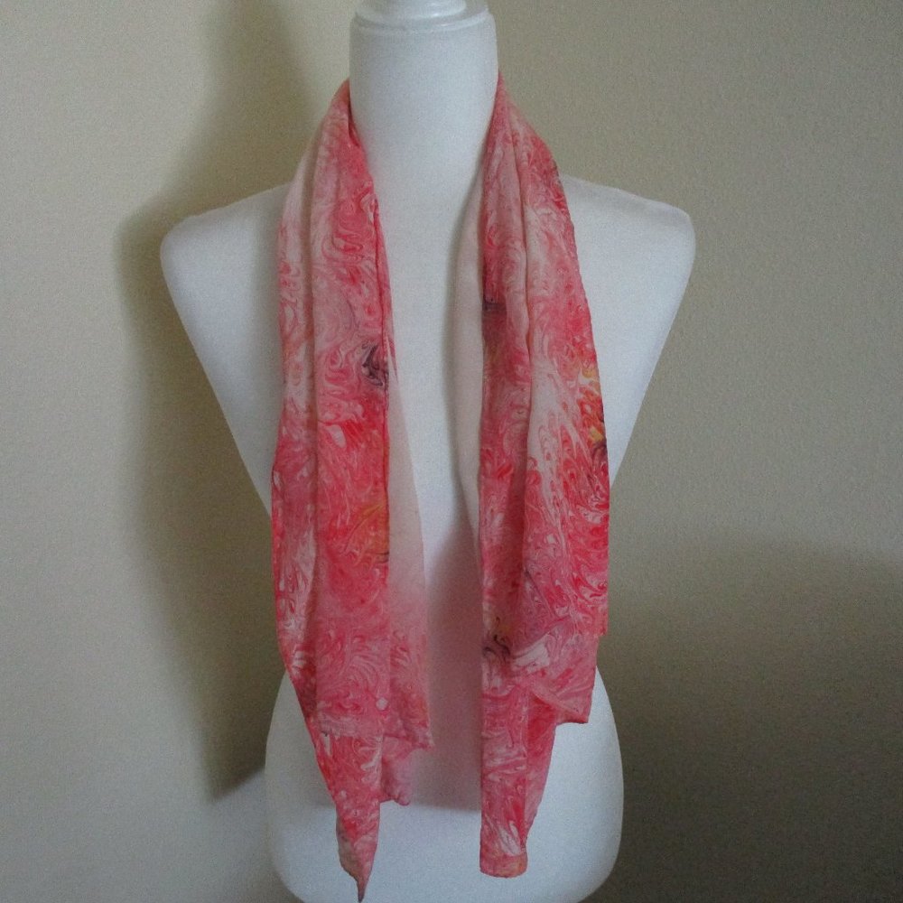 1950s passion pink swirls silk scarf
